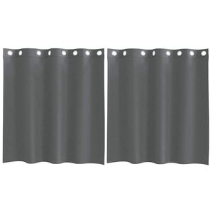vidaXL Perdele Voile cu Oelii 2 buc Gri Inchis 140x140 cm