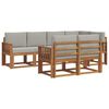 vidaXL Set de canapele de exterior 7 buc. Gri natural și deschis