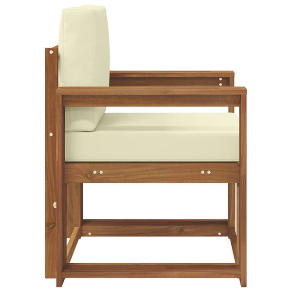 vidaXL Canapea de exterior Lemn de acacia solid și poliester natural