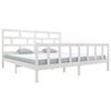 vidaXL Cadru de pat Super King, alb, 180x200 cm, lemn masiv de pin
