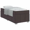 vidaXL Cadru de pat cu saltea Maro &icirc;nchis 90 x 200 cm țesătură