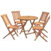 vidaXL Set bistro de grădină pliabil, 5 piese natural
