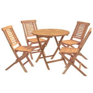 vidaXL Set bistro de grădină pliabil, 5 piese natural