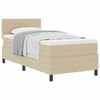 vidaXL Pat cu arcuri cu headboard Gri deschis și alb. 90 x 200 cm
