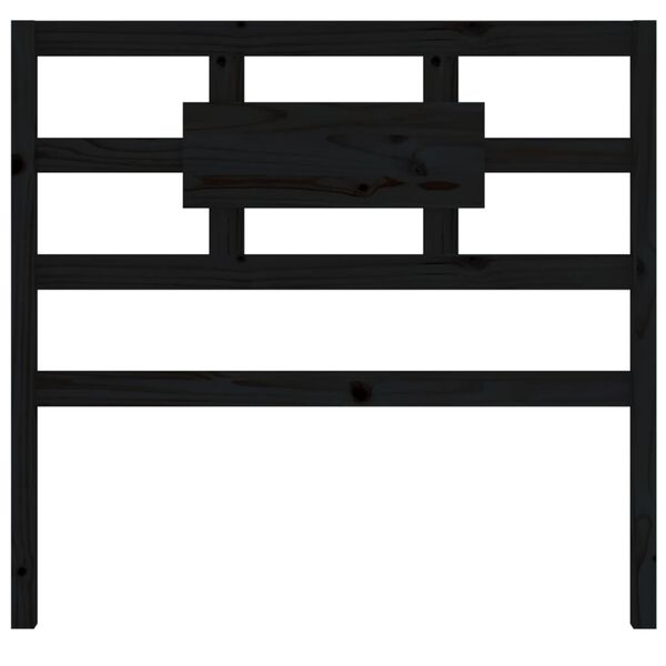 vidaXL Tăblie de pat, negru, 95,5x4x100 cm, lemn masiv de pin
