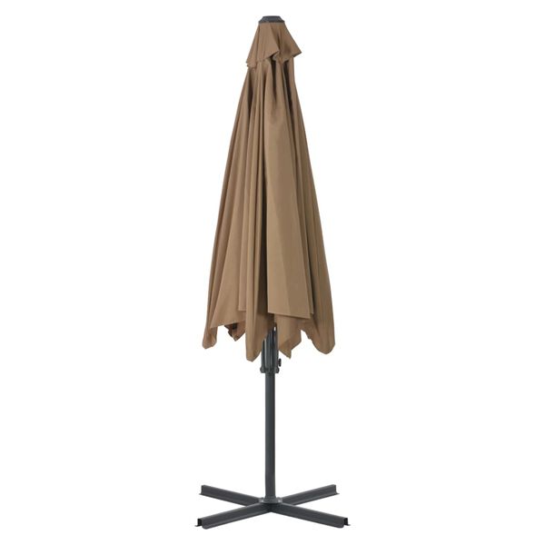 vidaXL Umbrelă de soare de exterior, stâlp din oțel, gri taupe, 300 cm
