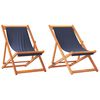 vidaXL Scaune de plajă pliante, 2 buc., albastru, material textil