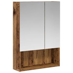 vidaXL Dulap cu oglindă pentru baie Lemn vechi 50 x 14,5 x 70 cm