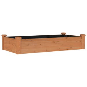 vidaXL Strat grădină &icirc;nălțat cu căptușeală maro 120x60x25 cm lemn brad