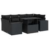 vidaXL Set canapele de grădină cu perne, 7 piese, negru, poliratan