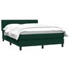 vidaXL Pat box spring cu saltea, verde &icirc;nchis, 160x210 cm, catifea