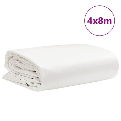 vidaXL Prelată, alb, 4x8 m, 650 g/m²