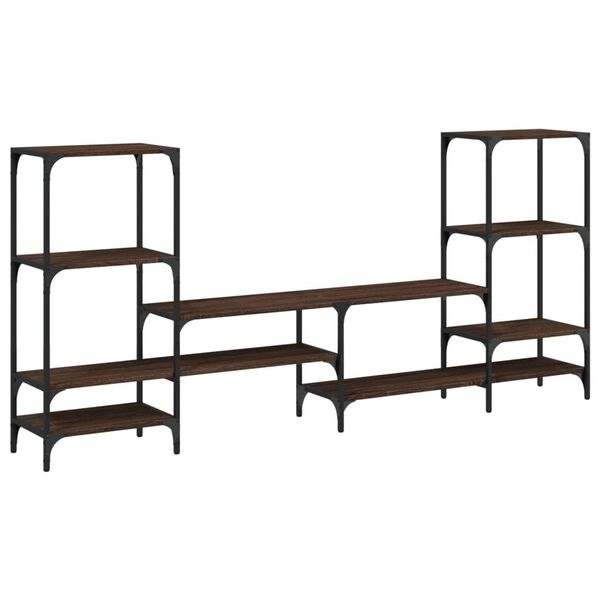 vidaXL Dulap TV, stejar maro, 206,5x28,5x95 cm, lemn prelucrat