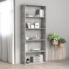 vidaXL Bibliotecă cu 5 rafturi gri beton, 80x30x189 cm, lemn prelucrat