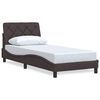 vidaXL Cadru de pat fără saltea, maro &icirc;nchis, 90x190 cm, textil