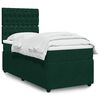 vidaXL Pat box spring cu saltea, verde &icirc;nchis, 100x200 cm, catifea
