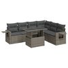 vidaXL Set canapele de grădină, 7 piese, cu perne, gri, poliratan