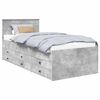 vidaXL Daybed cu sertar Gri beton și negru 100 x 200 cm Lemn prelucrat