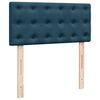 vidaXL Pat box spring cu saltea, albastru, 100x200 cm, catifea