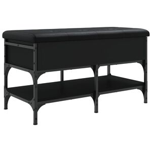 vidaXL Bancă de pantofi, negru, 82x42x45 cm, lemn prelucrat