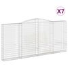 vidaXL Coșuri gabion arcuite 7 buc, 400x30x180/200 cm, fier galvanizat