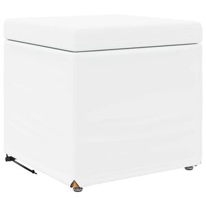 vidaXL Taburet Alb 41 x 41 x 40 cm Piele ecologică și lemn stratificat