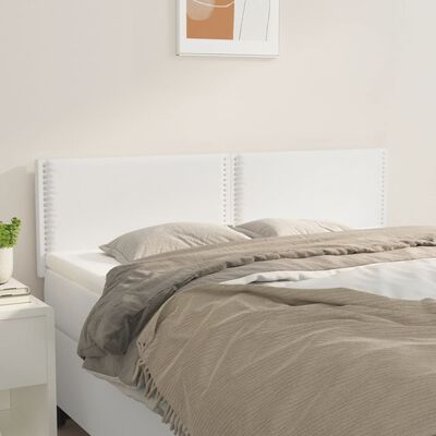 vidaXL Tăblii de pat, 2 buc., alb, 72x5x78/88 cm, piele ecologică