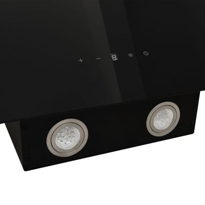vidaXL Hotă de perete negru 60 cm oțel și sticlă securizată