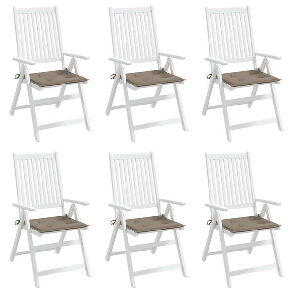 vidaXL Perne scaune grădină 6 buc. gri taupe 40x40x4cm țesătură Oxford