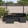 vidaXL Set de canapele pentru grădină 6 pcs Negru Rattan poli