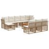 vidaXL Set de canapele de exterior 11 pcs Alb Natural și Crem