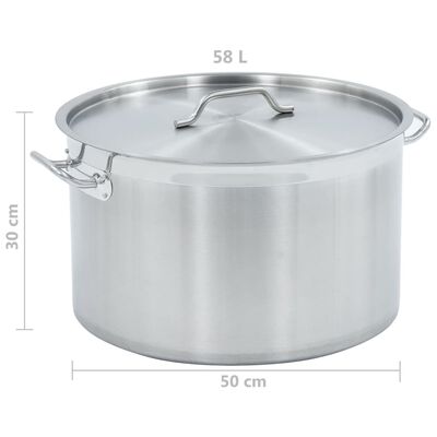 vidaXL Oală de supă, 50 x 30 cm, oțel inoxidabil, 58 L