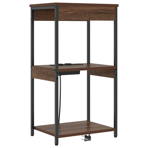 vidaXL Dulap de noapte Stejar &icirc;nchis 41 x 31 x 76 cm Lemn compozit