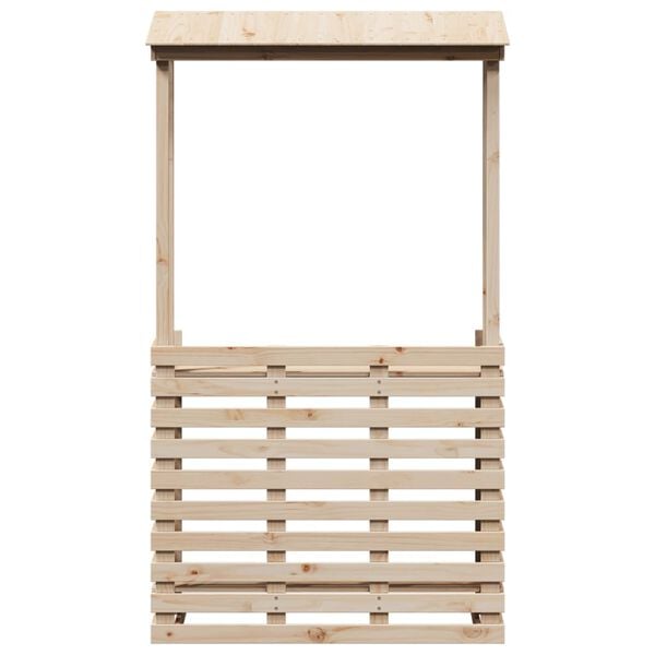 vidaXL Masă bar de exterior cu acoperiș, 112,5x57x195,5 cm, lemn masiv
