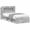 vidaXL Cadru de pat cu depozitare Gri Beton 75 x 190 cm Lemn prelucrat