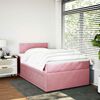 vidaXL Pat box spring cu saltea, roz, 120x200 cm, catifea