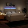 vidaXL Pat continental cu saltea, crem, 180x200 cm, textil