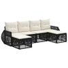 vidaXL Set de canapele pentru grădină 6 buc. Negru și Alb crem