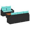 vidaXL Set de canapele pentru grădină cu pernă 6 pcs Negru poliratan