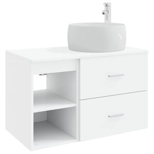 vidaXL Set de mobilier pentru baie 2 buc. Alb Lemn prelucrat