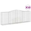 vidaXL Coșuri gabion arcuite 10 buc, 400x50x140/160cm, fier galvanizat