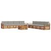 vidaXL Set de canapele de exterior 9 pcs Gri natural și deschis