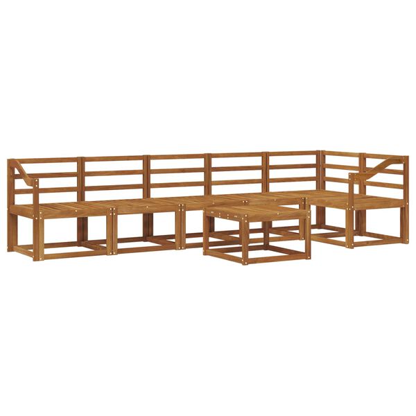 vidaXL Set de canapele de exterior 7 pcs natural Lemn Solid de Acacia