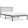 vidaXL Cadru de pat din metal cu tăblie, negru, 107x203 cm