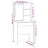vidaXL Masă de toaletă cu LED, gri sonoma, 60x40x140 cm