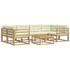 vidaXL Set de canapele de exterior 5 buc. Alb și crem