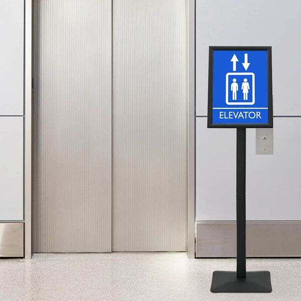 vidaXL Suport poster tip pedestal Negru a3 Aluminiu și PVC