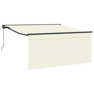 vidaXL Copertină retractabilă Crem 350 x 250 cm Poliester și Aluminiu