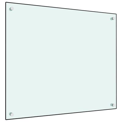 vidaXL Panou antistropi de bucătărie, alb, 70x60 cm, sticlă securizată