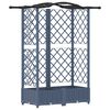vidaXL Pat Ridicat cu Trellis și Acoperiș Gri 124 x 40 x 126 cm PP